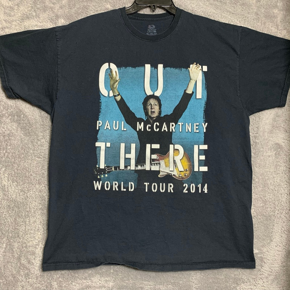 Fruit of the Loom Paul McCartney T Shirt Mens 2XL Black‎ 2014 World Tour Graphic